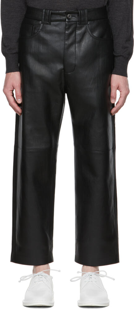 Nanushka Black Nor Vegan Leather Trousers Cover