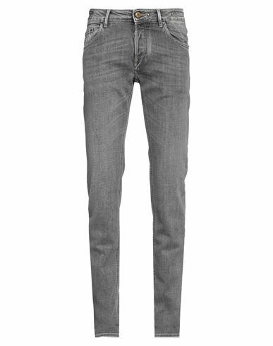 Hand Picked Man Jeans Grey Cotton, Elastomultiester, Elastane Cover