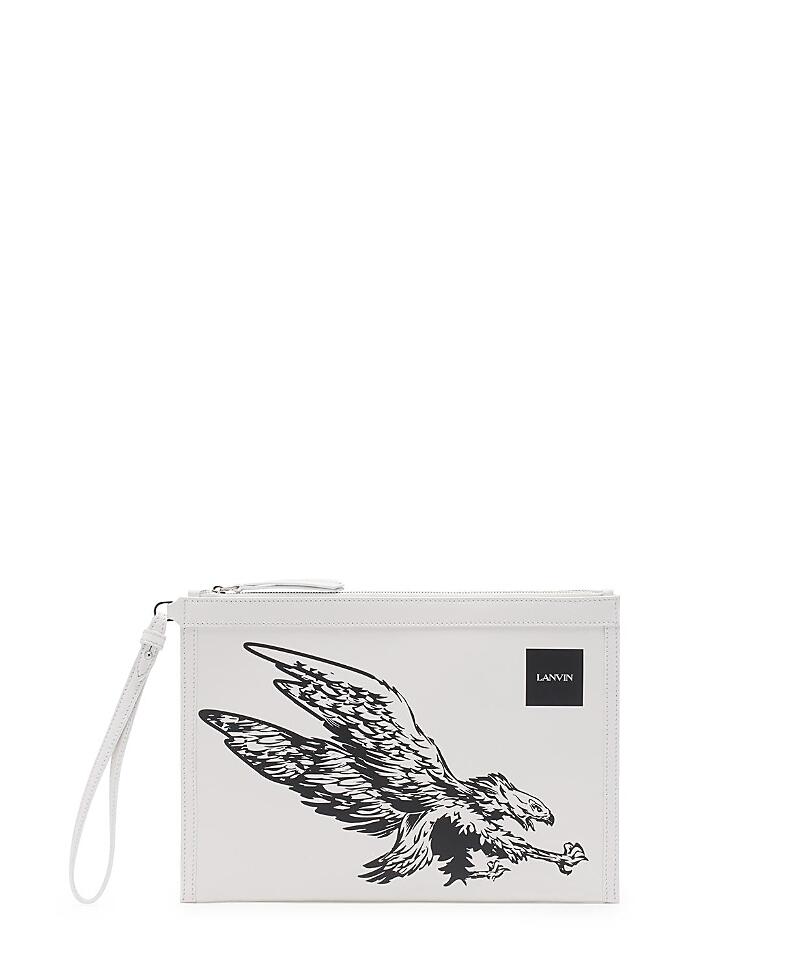 Lanvin X Future Leather Clutch With Eagle Print Cover