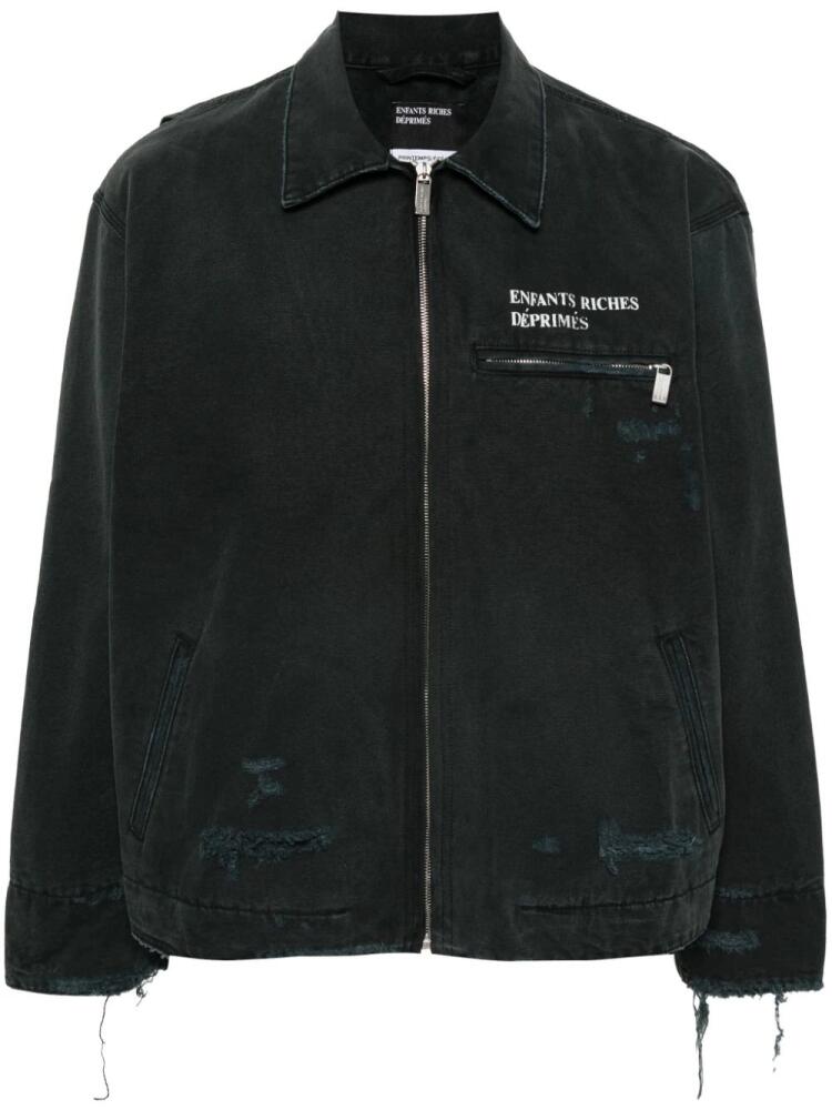 Enfants Riches Déprimés distressed cotton shirt jacket - Black Cover