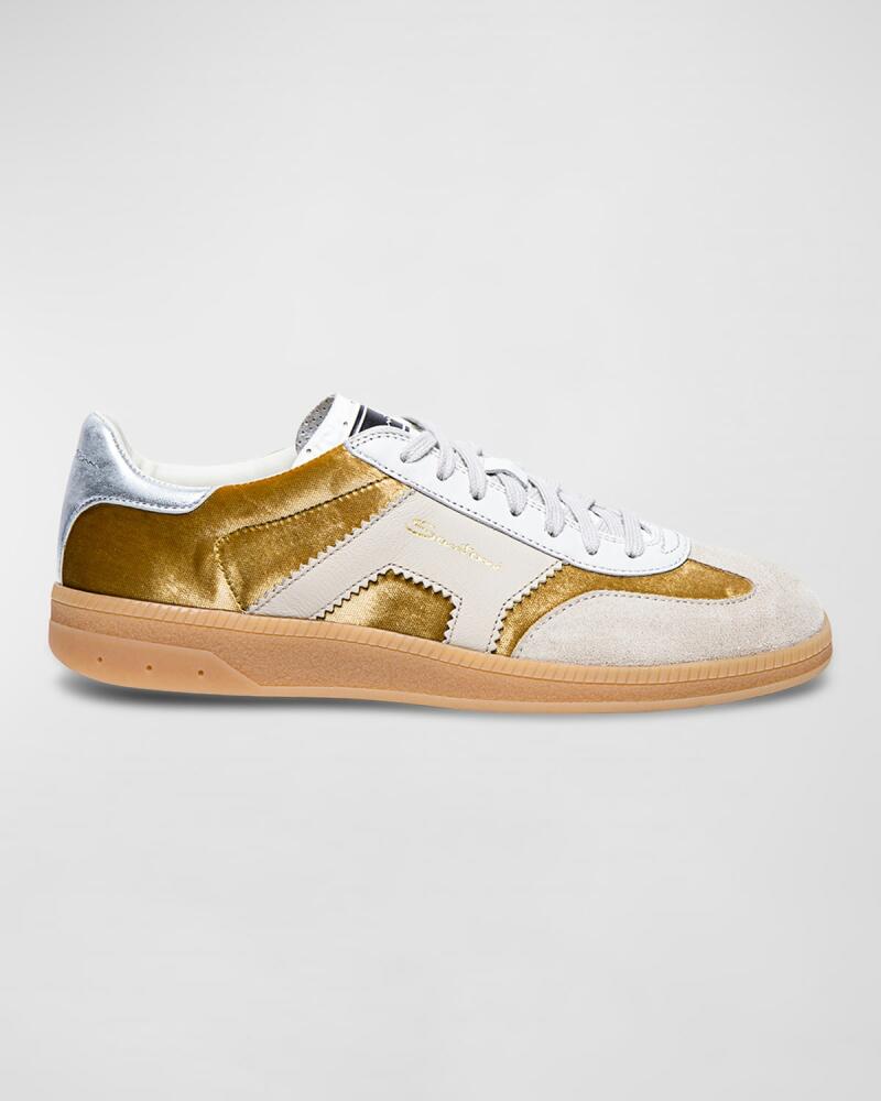 Santoni DBA Metallic Leather Low-Top Sneakers Cover