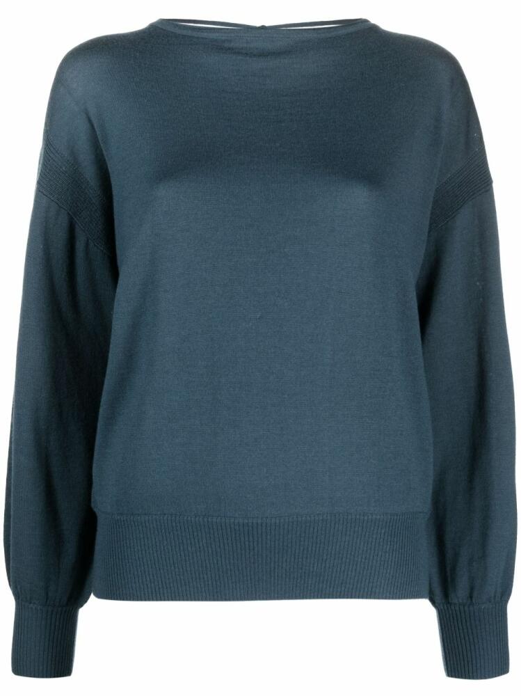 Patrizia Pepe boat-neck long-sleeve top - Blue Cover