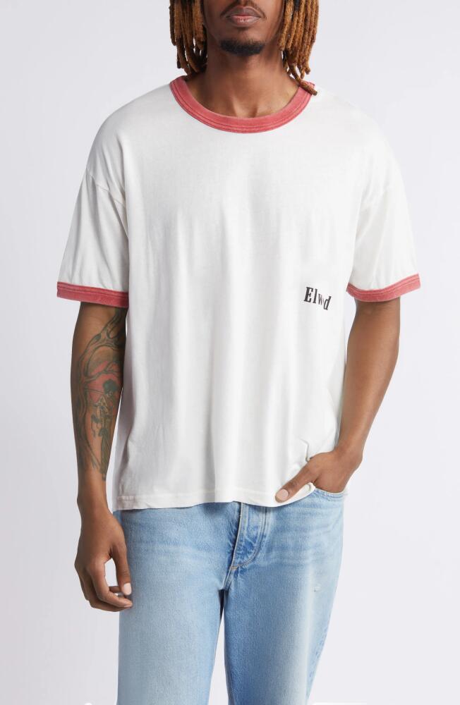 Elwood Ringer Graphic T-Shirt in Pearl/Fire Cover