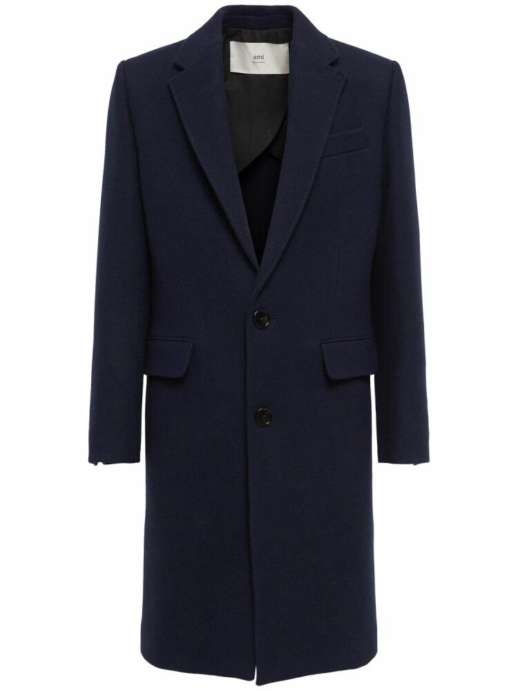 AMI PARIS Single Breasted Wool Coat Cover