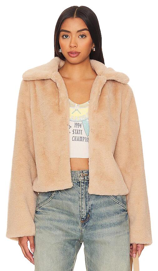 superdown Tianna Faux Fur Jacket in Beige Cover