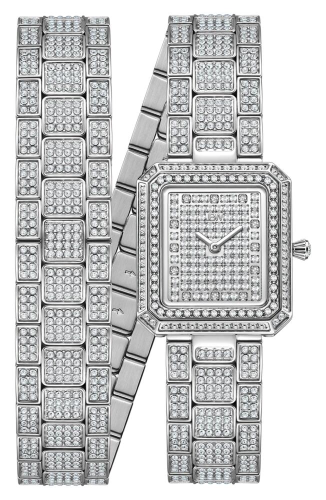 JBW Arc Diamond Wrap Bracelet Watch, 23mm in Silver Cover