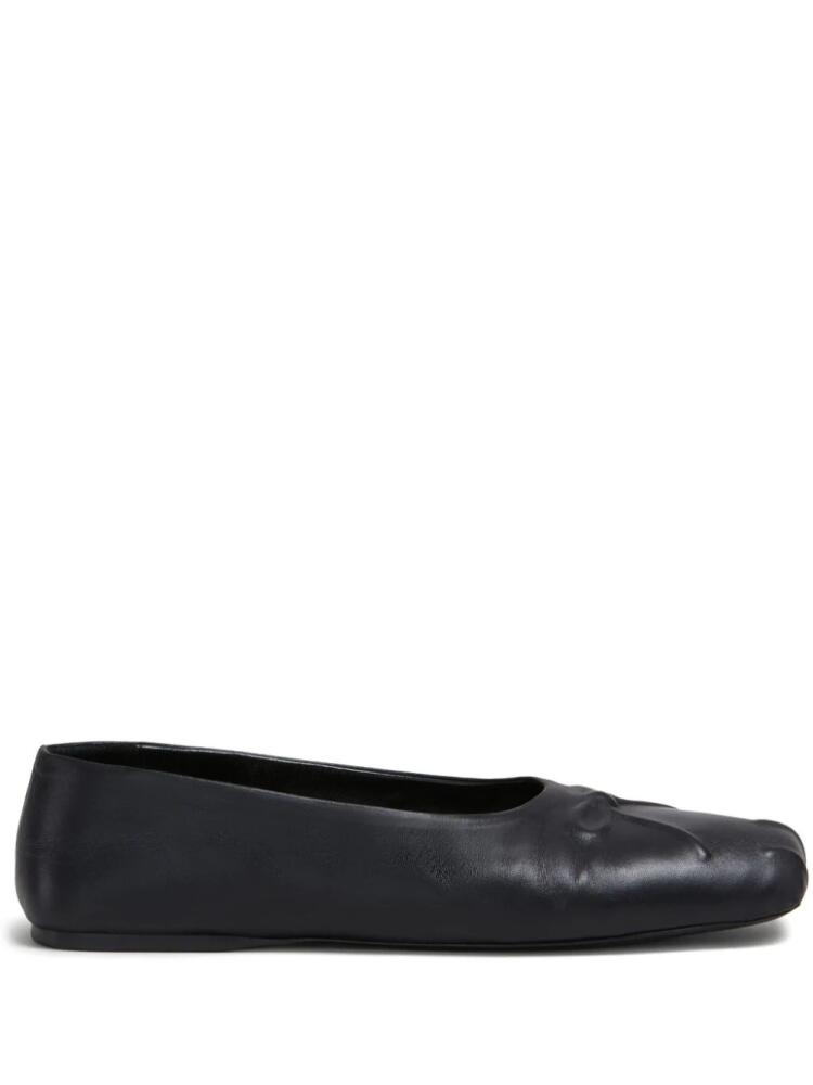 Marni bow-embossed leather ballerina shoes - Black Cover