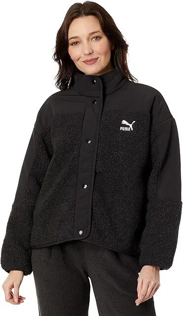 PUMA Classics Sherpa Jacket (Puma Black) Women's Clothing Cover