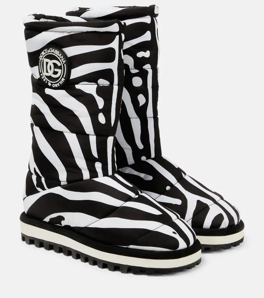 Dolce & Gabbana Zebra-print padded nylon snow boots Cover