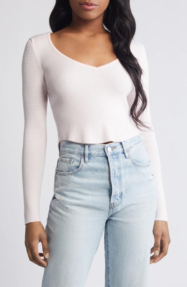 PacSun Woodland Waffle Stitch Crop Sweater in Pink Dogwood Cover