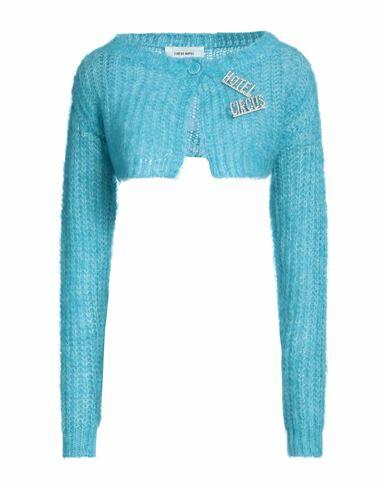 Circus Hotel Woman Cardigan Azure Acrylic, Polyamide, Mohair wool Cover