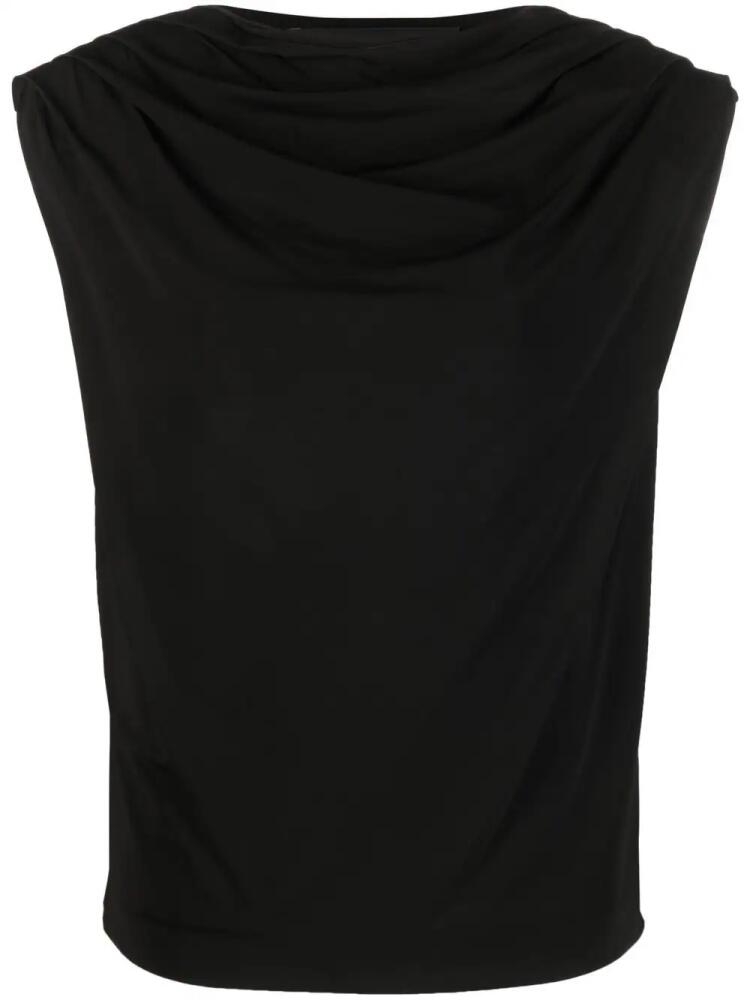 Federica Tosi gathering-neck cap-sleeve blouse - Black Cover