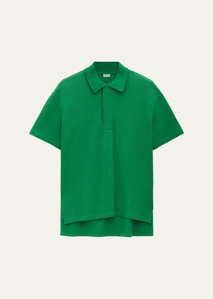 Loewe Men's Pique Anagram Polo Shirt Cover