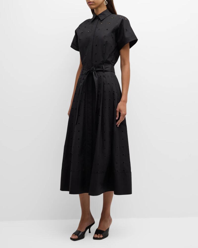 Lafayette 148 New York Eyelet-Embroidered Cotton Midi Shirtdress Cover