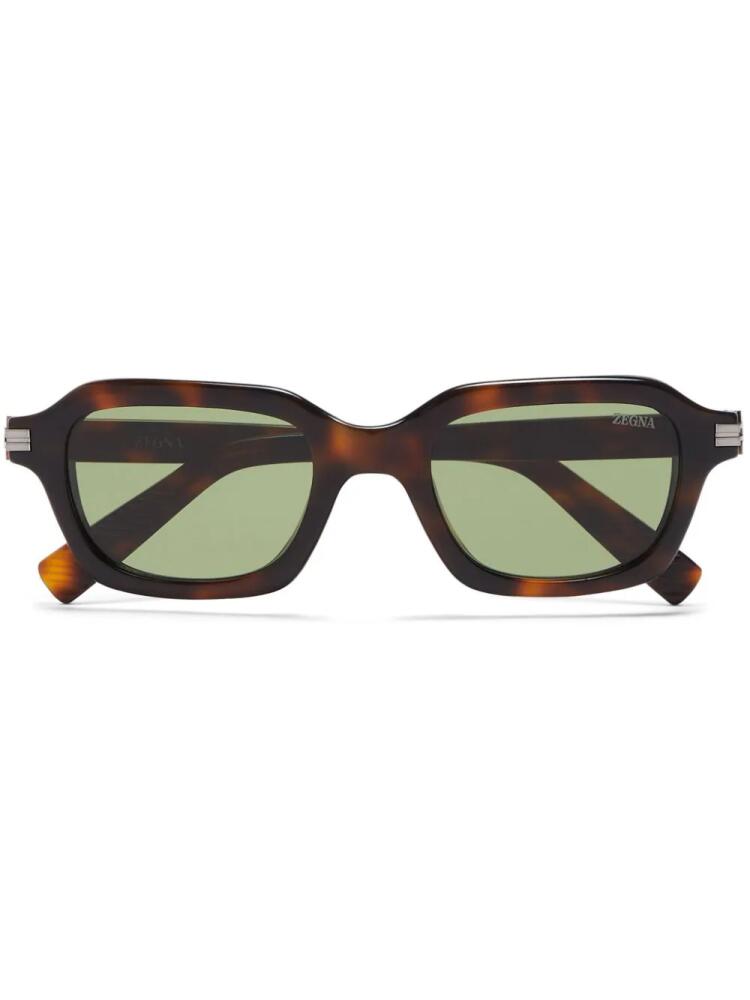 Zegna tortoiseshell square-frame sunglasses - Brown Cover