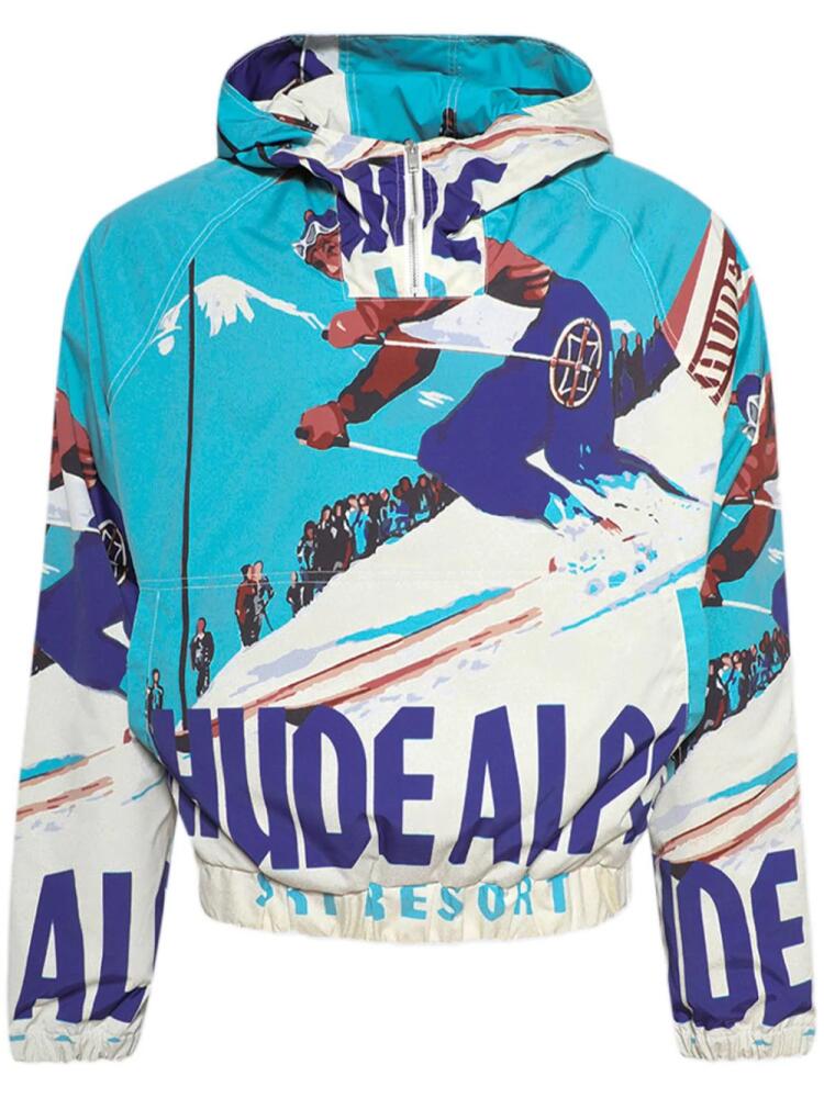 RHUDE Deux Resort-print windbreaker - Blue Cover