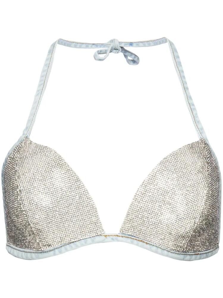 Retrofete Reign crystal-embellished bra - Blue Cover