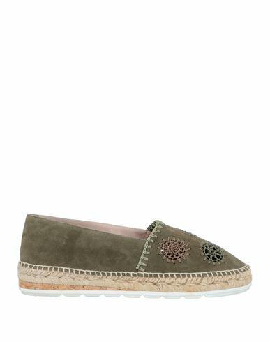 Pablo Gilabert Woman Espadrilles Military green Soft Leather Cover