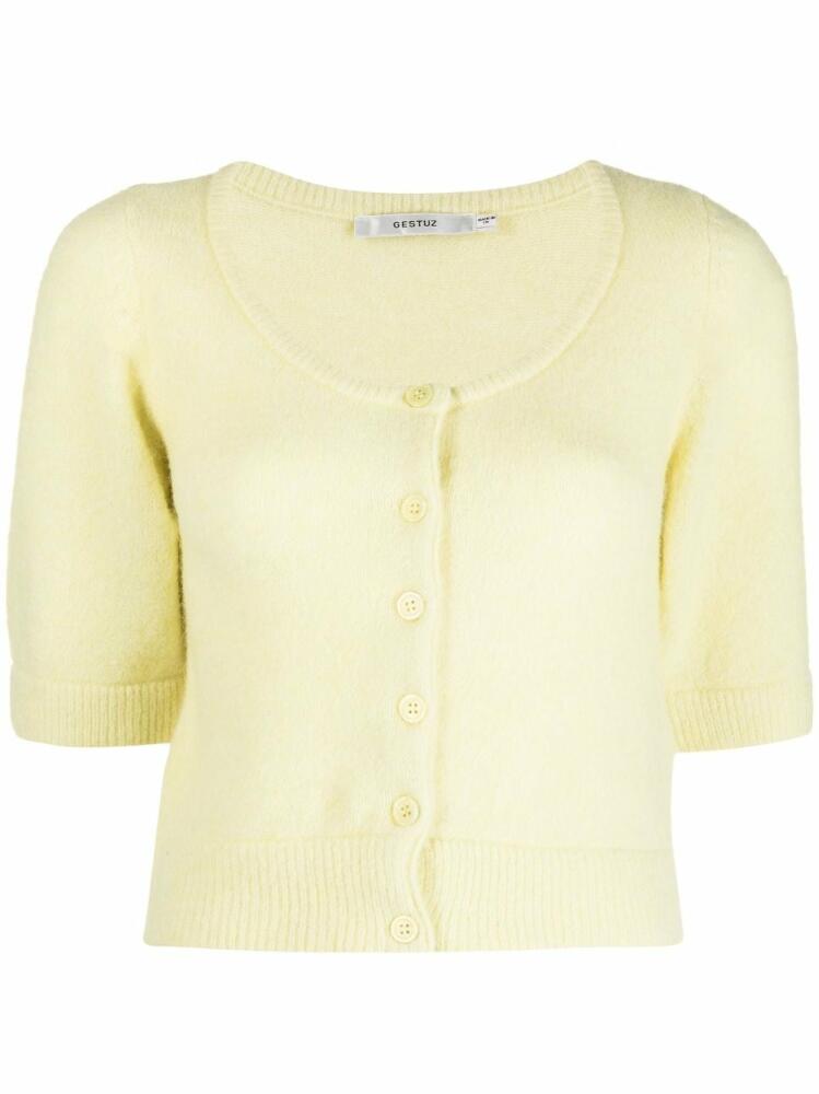 Gestuz button-up knitted cardigan - Yellow Cover