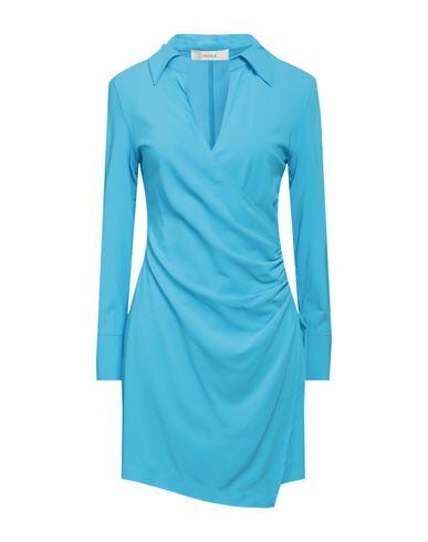 Jucca Woman Mini dress Azure Viscose, Elastane Cover