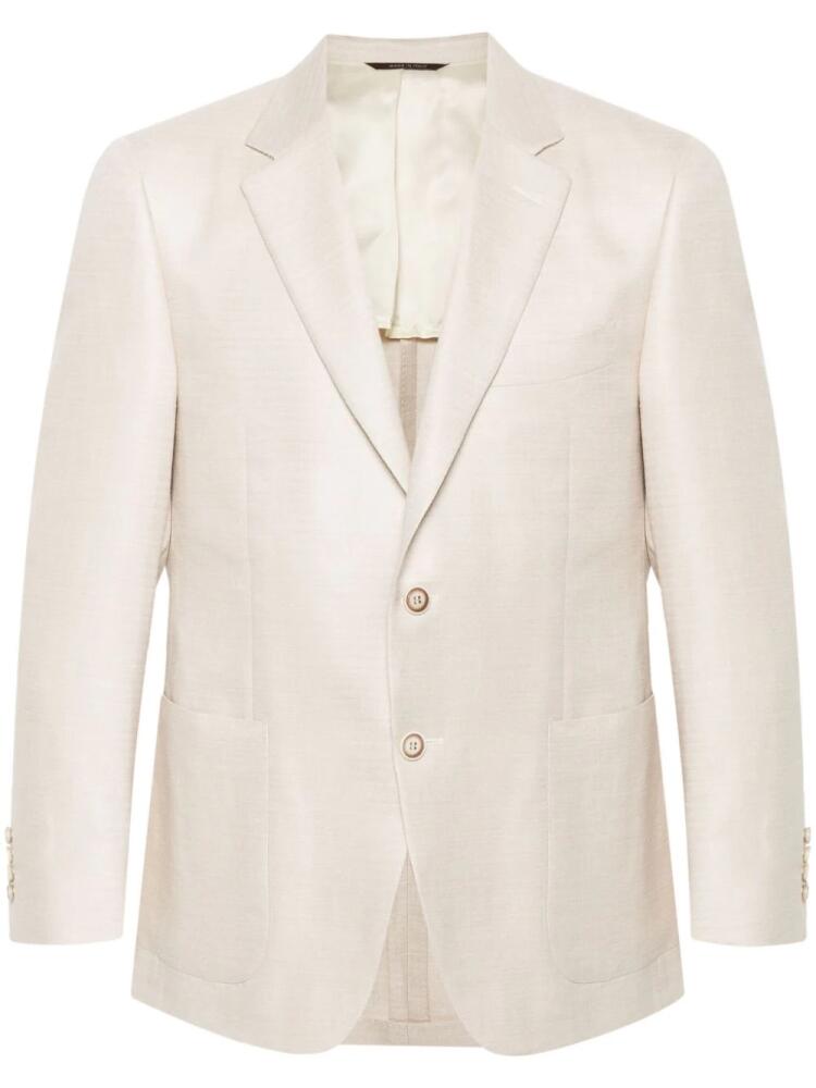 Canali single-breasted herringbone blazer - Neutrals Cover