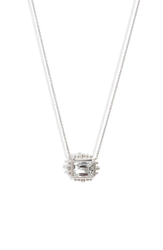 Anzie Marine White Topaz Pendant Necklace in White Silver Cover