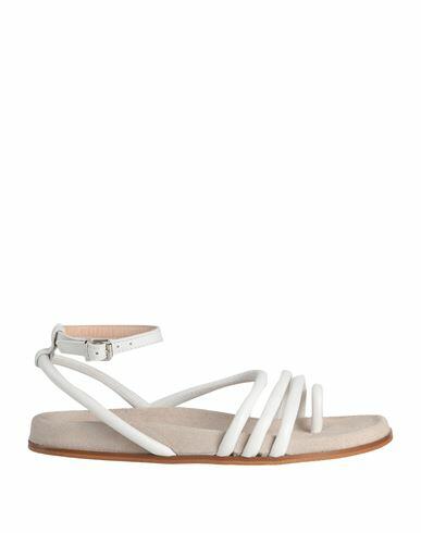 Janet & Janet Woman Thong sandal White Leather Cover