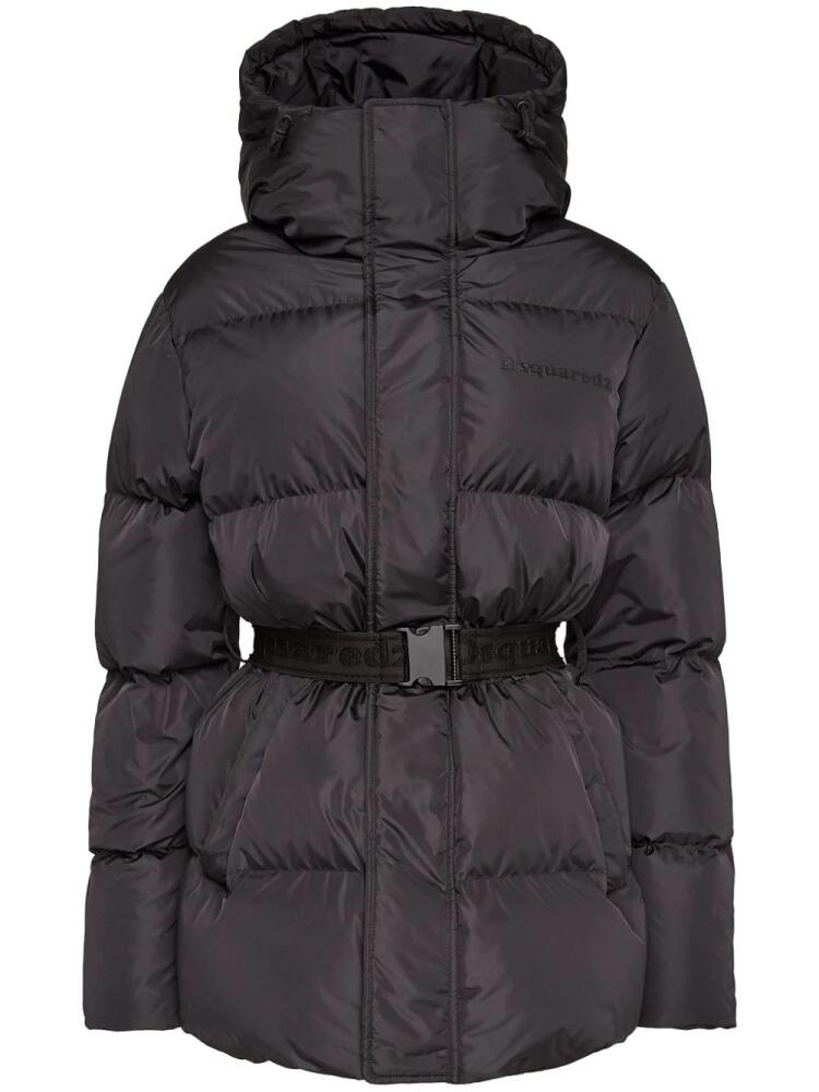 DSQUARED2 belted quilted puffer coat - Black Cover