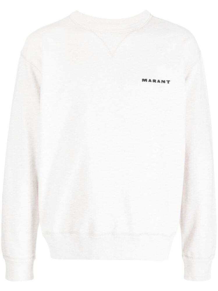 MARANT embroidered-logo crew-neck sweatshirt - Neutrals Cover