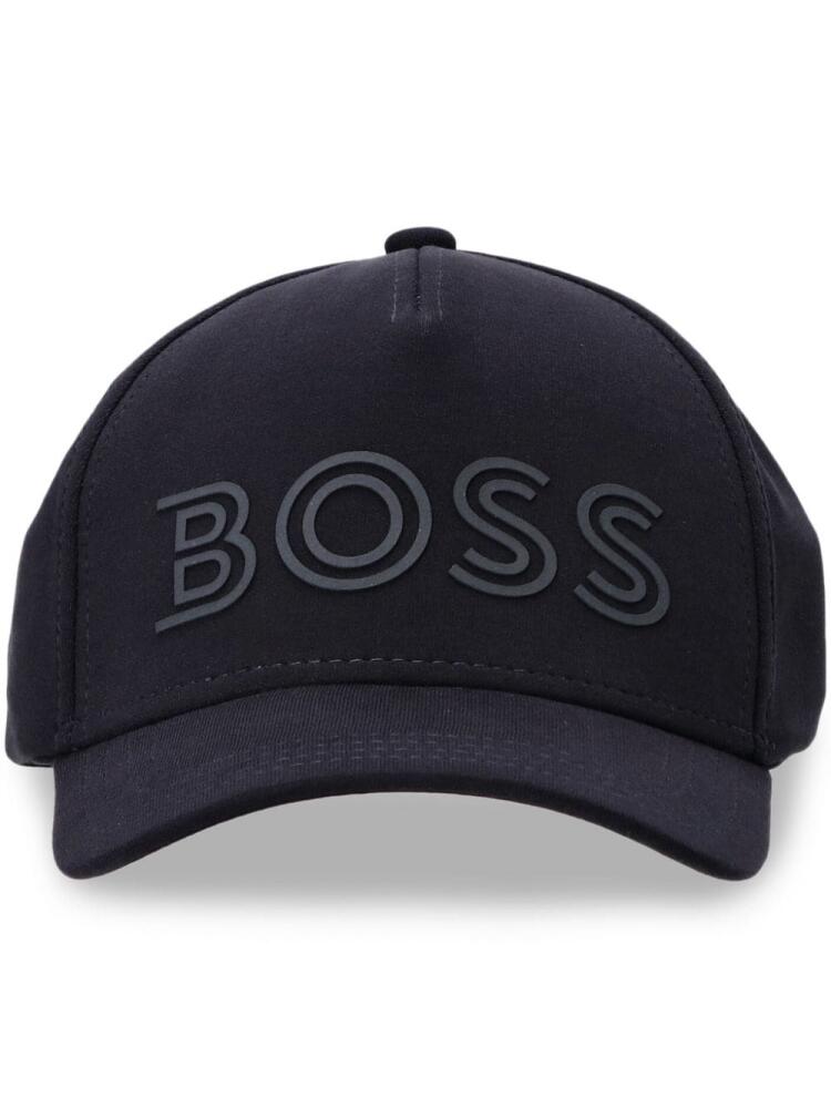 BOSS logo-print cotton cap - Blue Cover