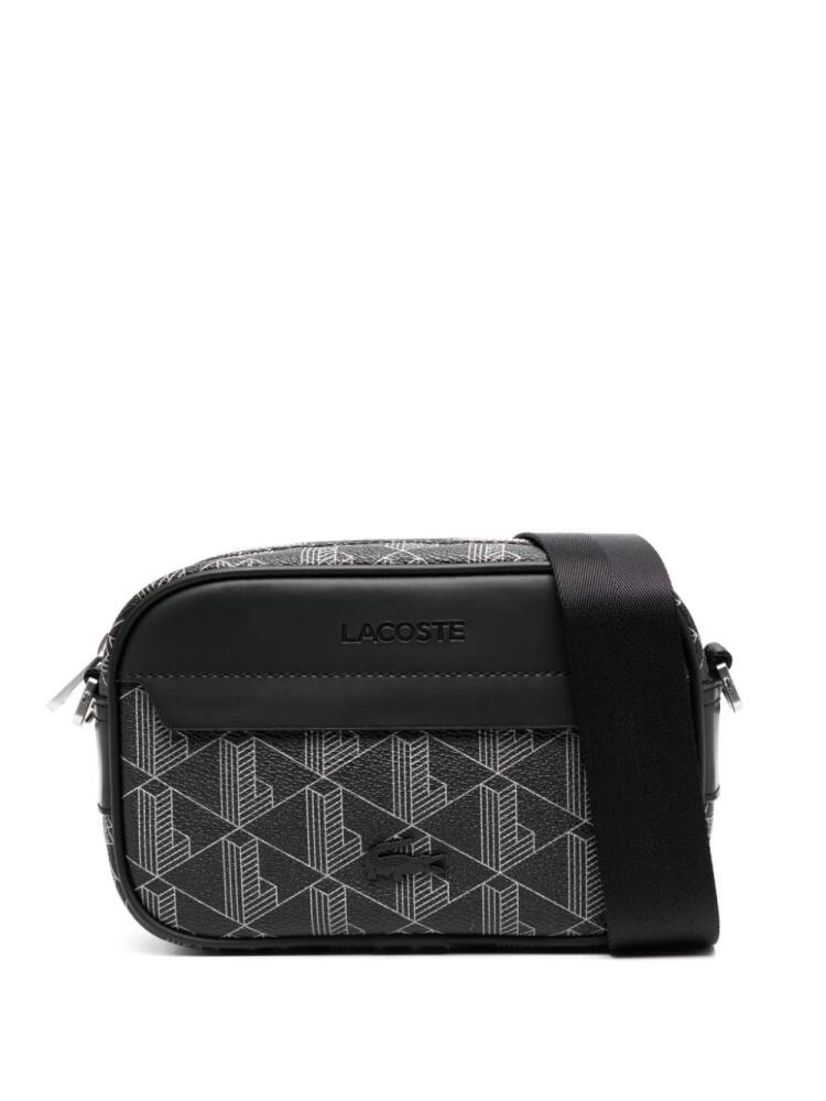 Lacoste monogram-motif camera shoulder bag - Black Cover