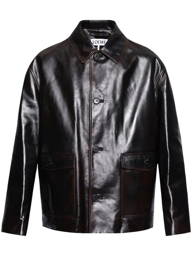 LOEWE nappa leather jacket - Brown Cover