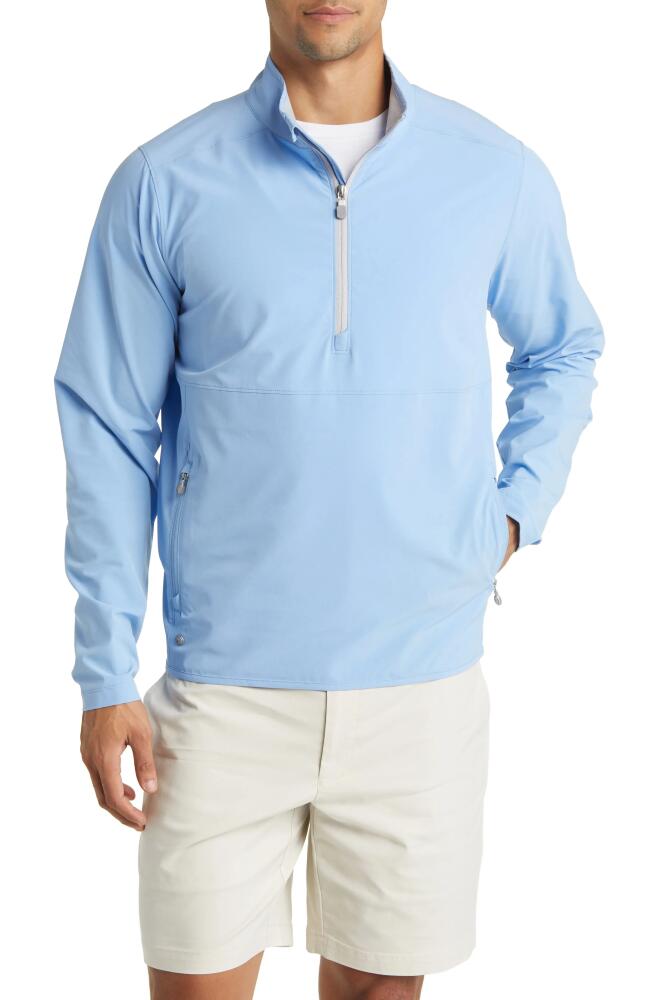 Peter Millar Crown Crafted Flex Adapt Half Zip Pullover in Tahoe Blue Cover