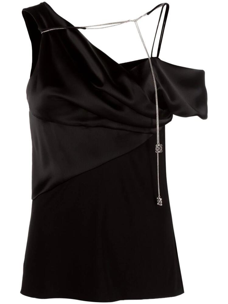 LOEWE draped satin top - Black Cover