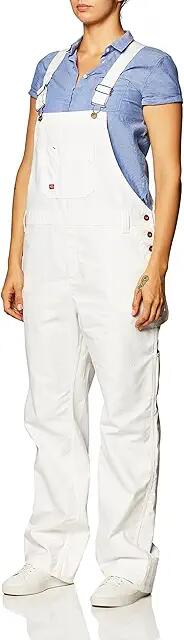 Dickies Relaxed Bib Overalls (White) Women's Overalls One Piece Cover