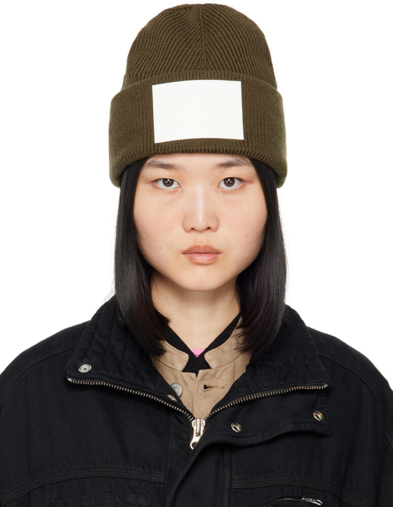 MM6 Maison Margiela Khaki Numeric Beanie Cover