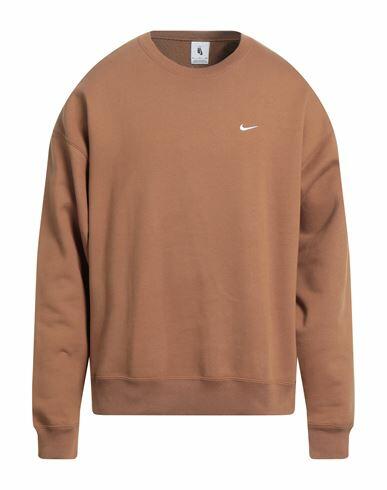 Nike Man Sweatshirt Camel Cotton, Polyester Cover