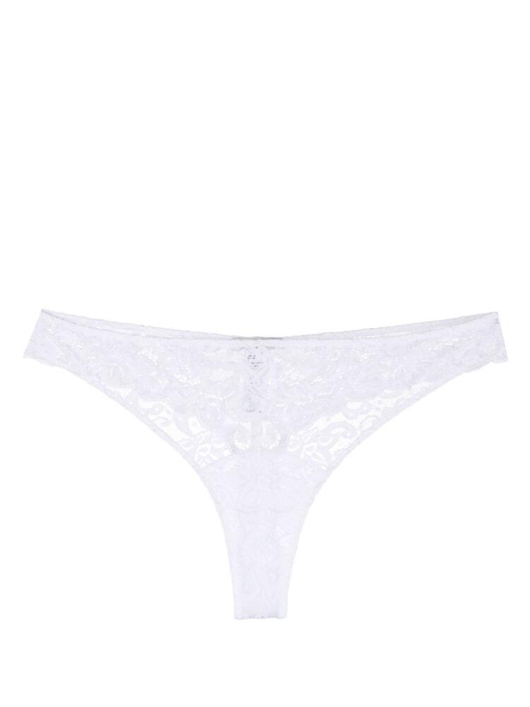 Hanro Moments floral-lace thong - White Cover