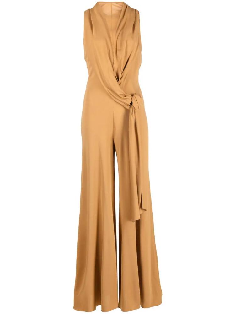 Alberta Ferretti cut-out draped jumpsuit - Neutrals Cover