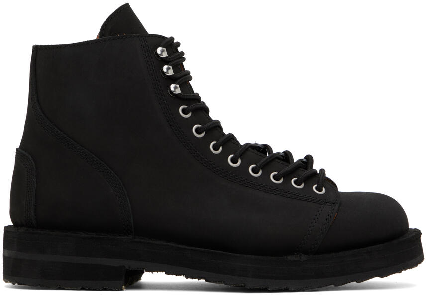 YOHJI YAMAMOTO Black Fastener Biker Boots Cover