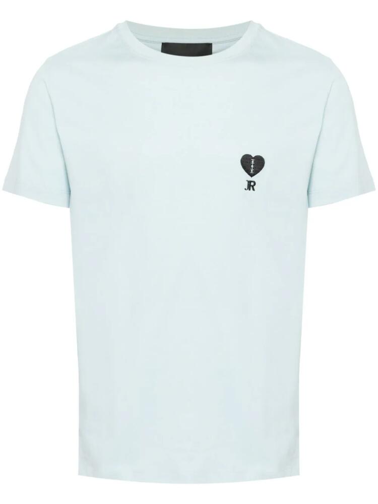 John Richmond logo-embroidered cotton T-shirt - Blue Cover