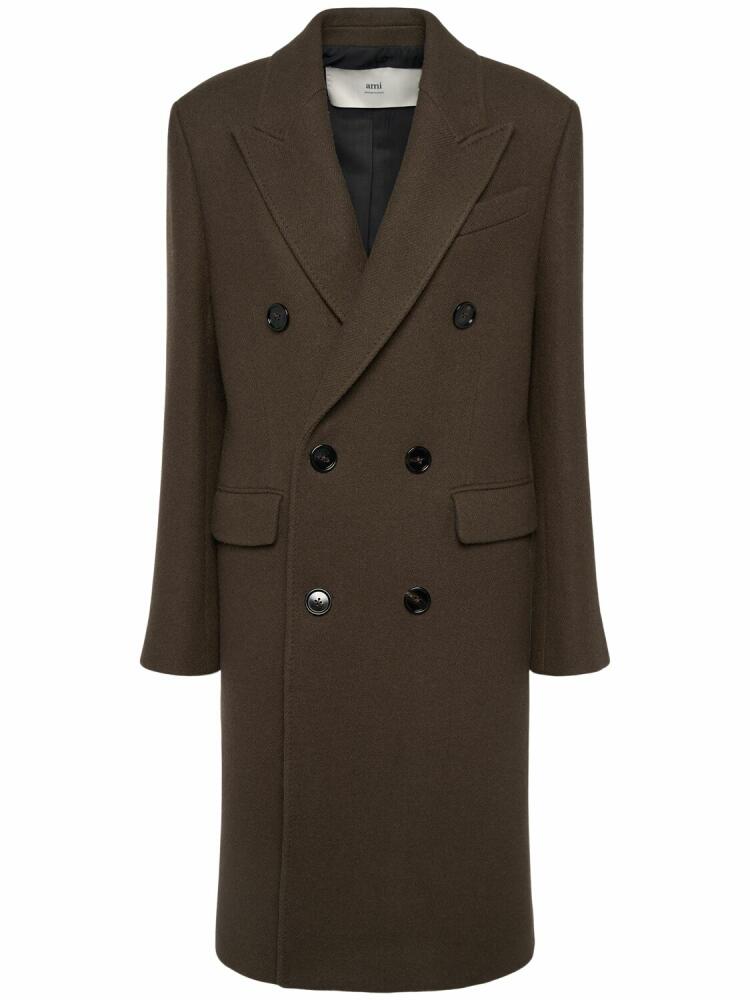 AMI PARIS Double Breasted Wool Coat Cover