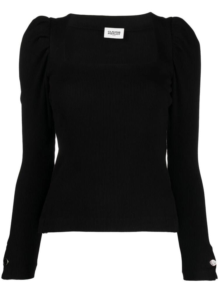 Claudie Pierlot ribbed knit t-shirt - Black Cover