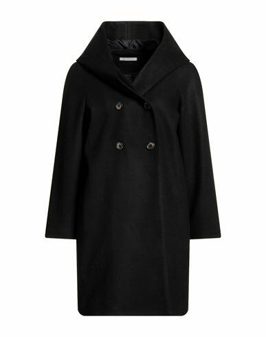 Biancoghiaccio Woman Coat Black Acrylic, Polyethylene, Wool Cover