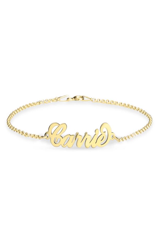 MELANIE MARIE Personalized Nameplate Bracelet in Gold Plated Cover