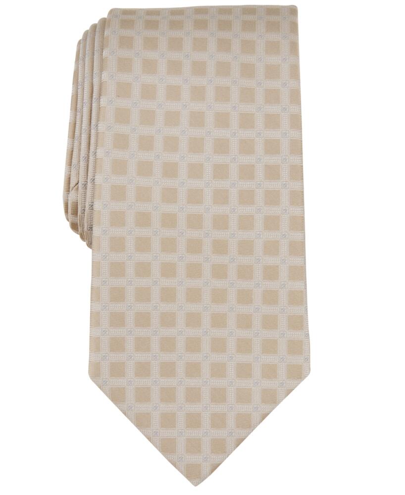 Michael Kors Men's Longboat Grid Tie - Taupe Cover