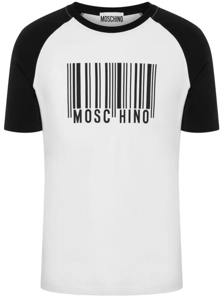 Moschino barcode-print cotton-blend t-shirt - White Cover