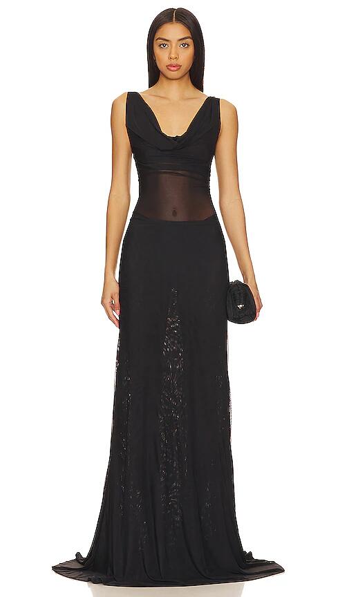 SAU LEE Kelsey Dress in Black Cover