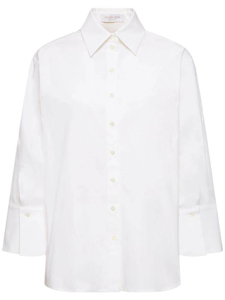 MICHAEL KORS COLLECTION Spiral Sleeve Oversize Poplin Shirt Cover