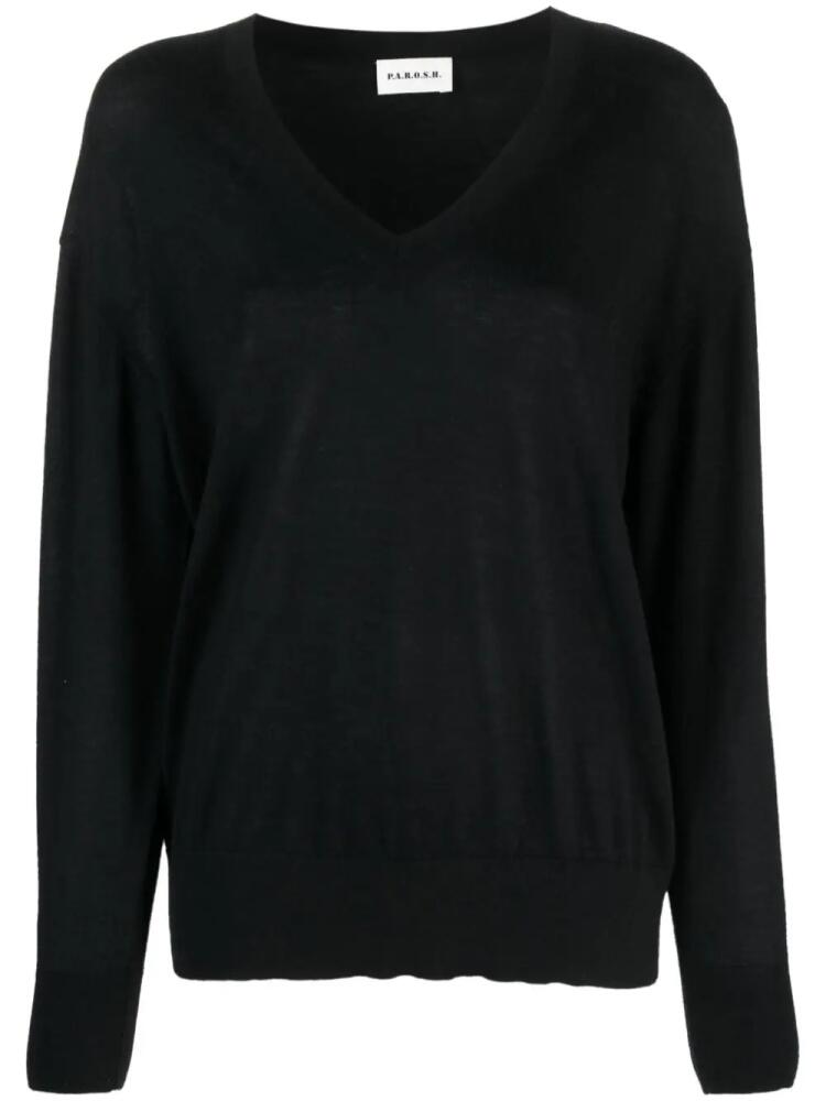 P.A.R.O.S.H. mélange-effect cashmere jumper - Black Cover